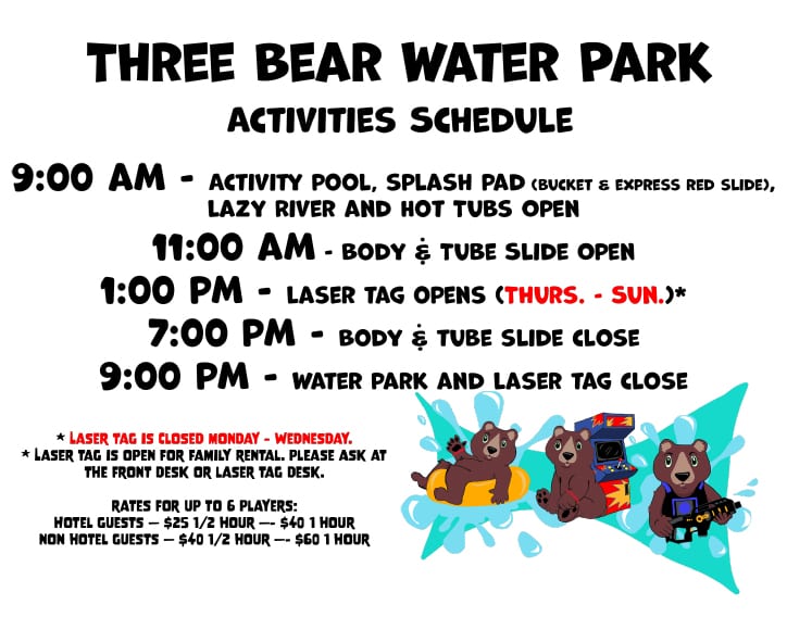 Three Bear Lodge Waterpark Schedule - Holiday Inn Express Brainerd MN